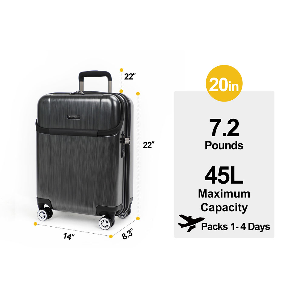 NEWCOM Hardside Carry On Luggage With TSA Lock, USB Charging, 20" inch Suitcase - Image 13