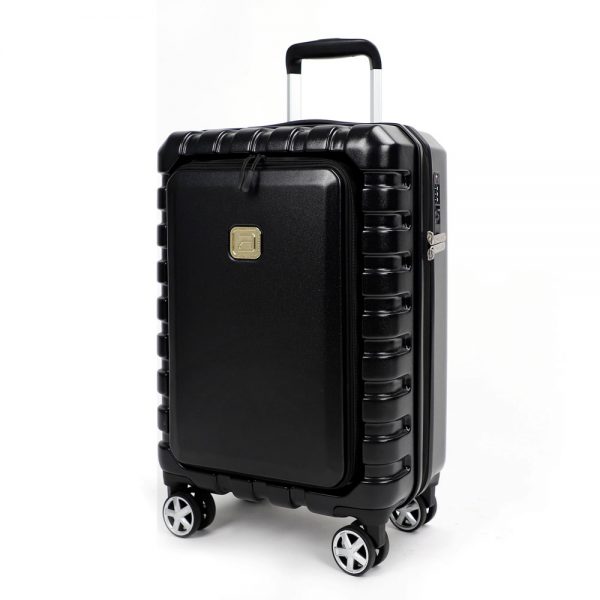 AIRLINE Hardside Carry On Luggage With TSA Lock Front Opening 20"-inch Black Suitcase