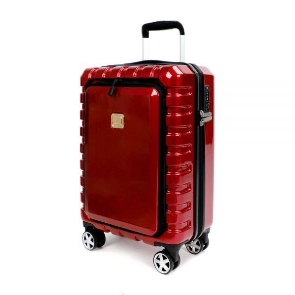 AIRLINE Hardside Carry On Luggage With TSA Lock Front Opening 20"-inch Red Suitcase