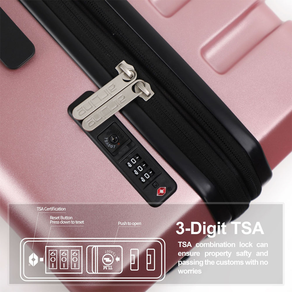 AIRLINE Hardside Carry On Luggage With TSA Lock Front Opening 20"-inch Suitcase - Image 15