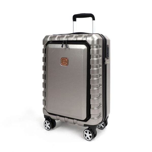 AIRLINE Hardside Carry On Luggage With TSA Lock Front Opening 20"-inch Iron Grey Suitcase