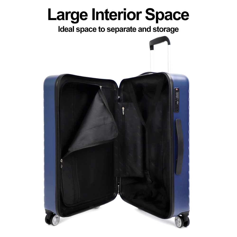 NEWCOM Hardside Luggage Set Suitcase with TSA Lock 3-Piece Set 20"/24"/28" (Blue) - Image 6