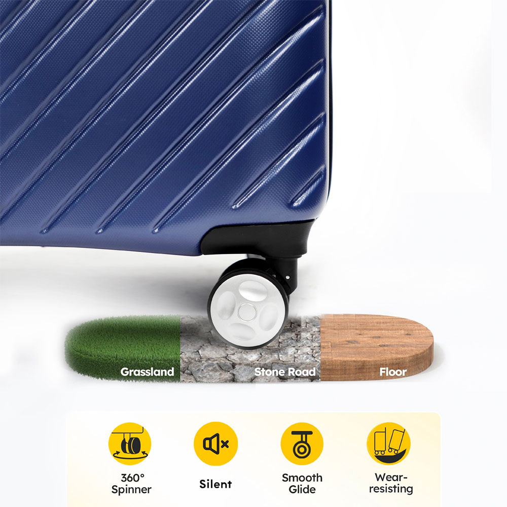 NEWCOM Hardside Luggage Set Suitcase with TSA Lock 3-Piece Set 20"/24"/28" (Blue) - Image 10